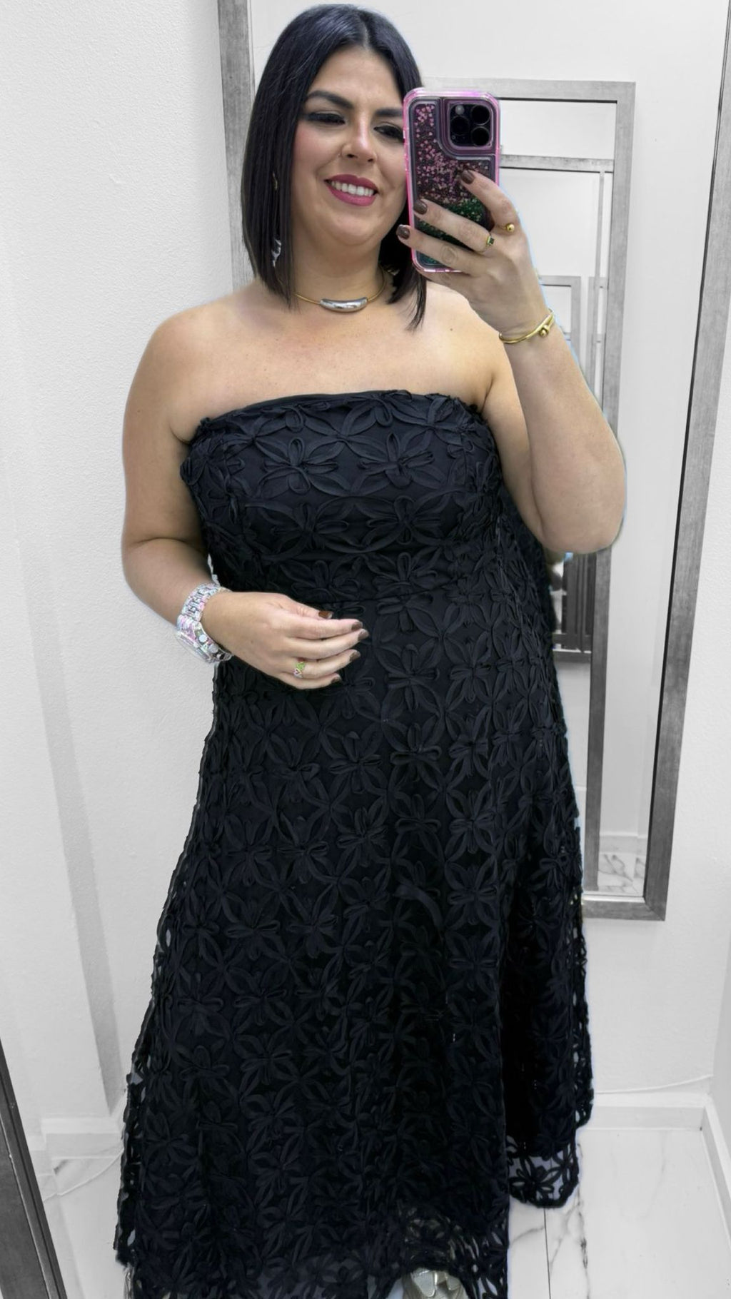 Vestido Maxi Floral 3D