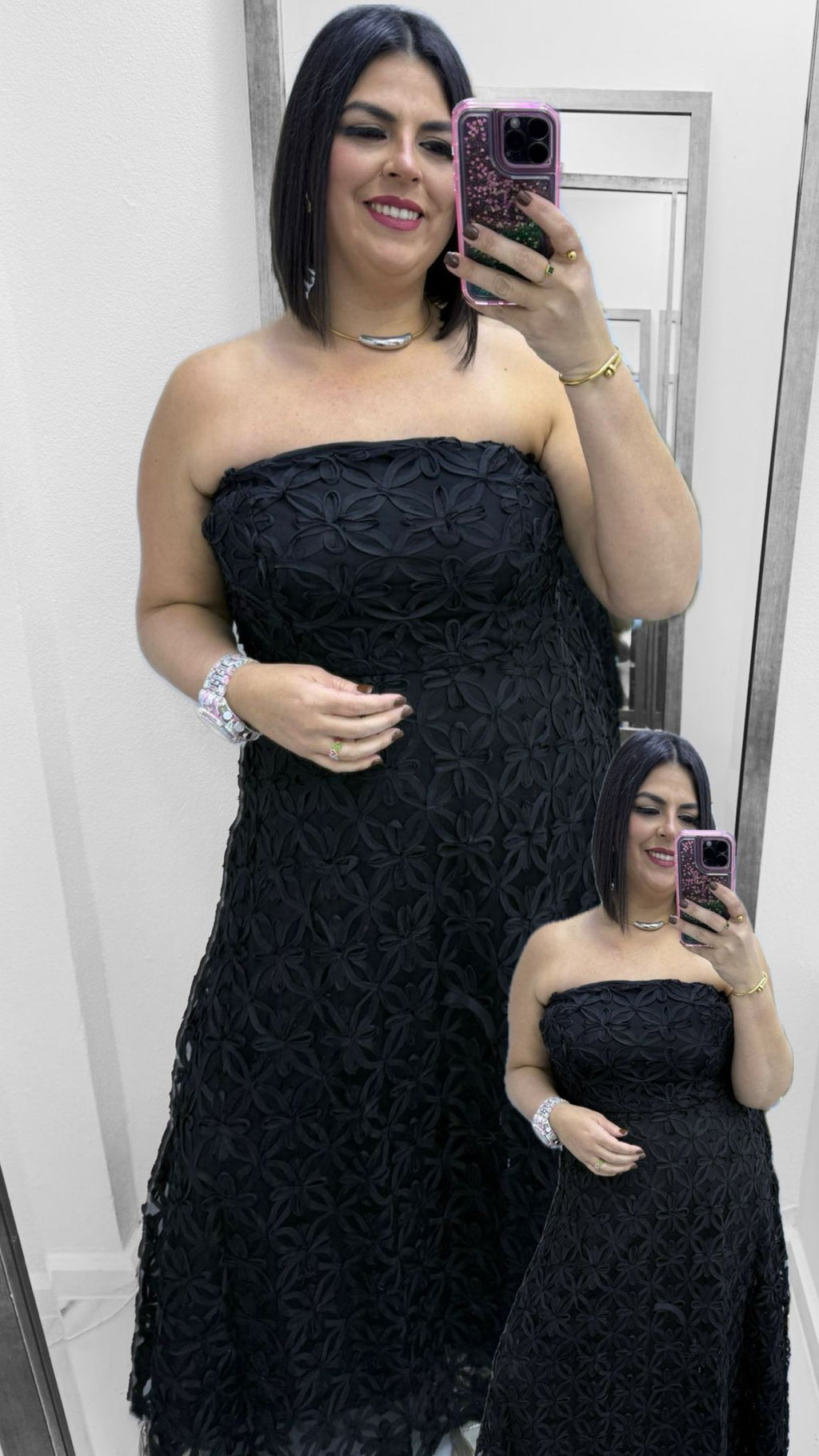 Vestido Maxi Floral 3D