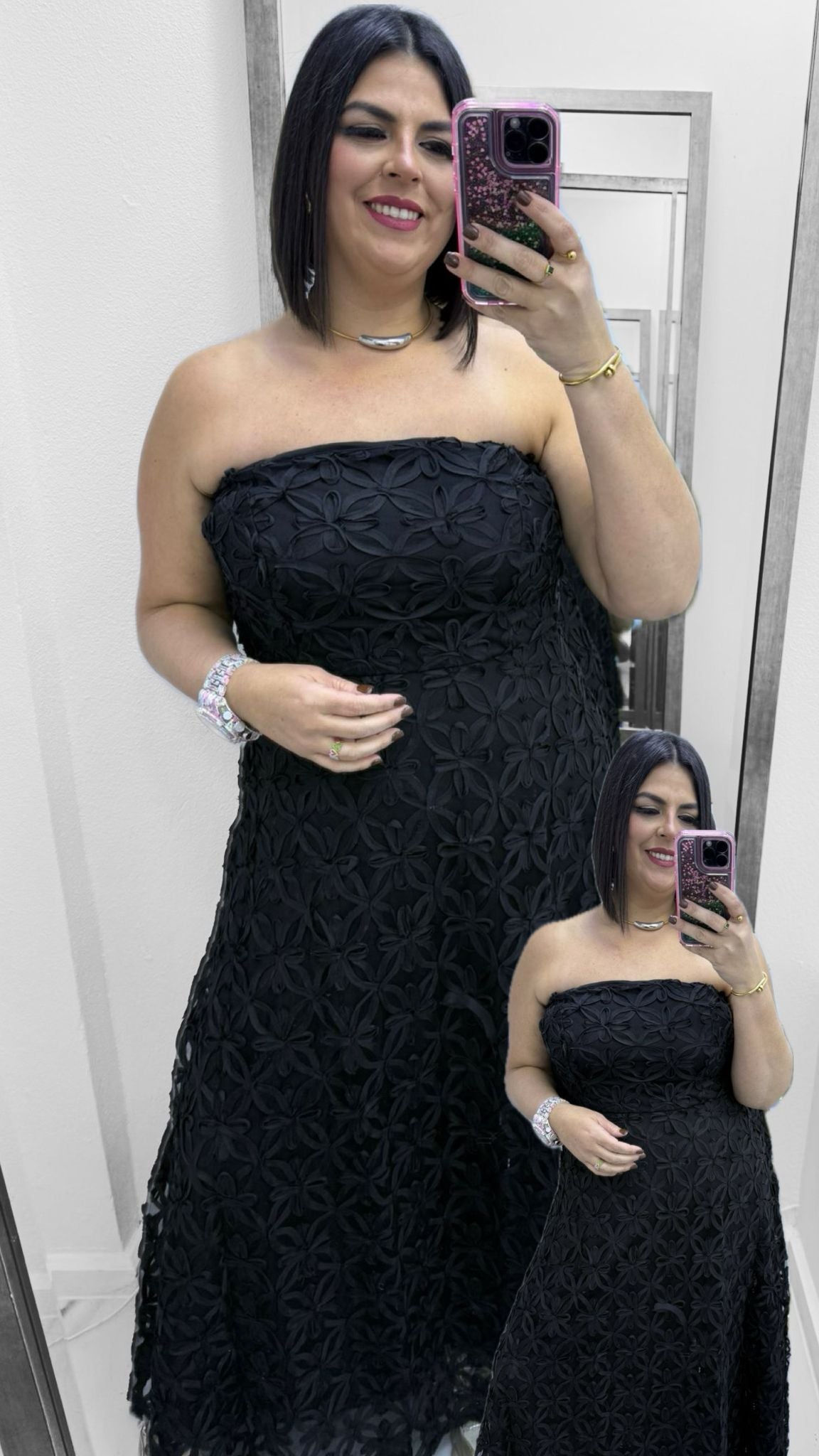 Vestido Maxi Floral 3D