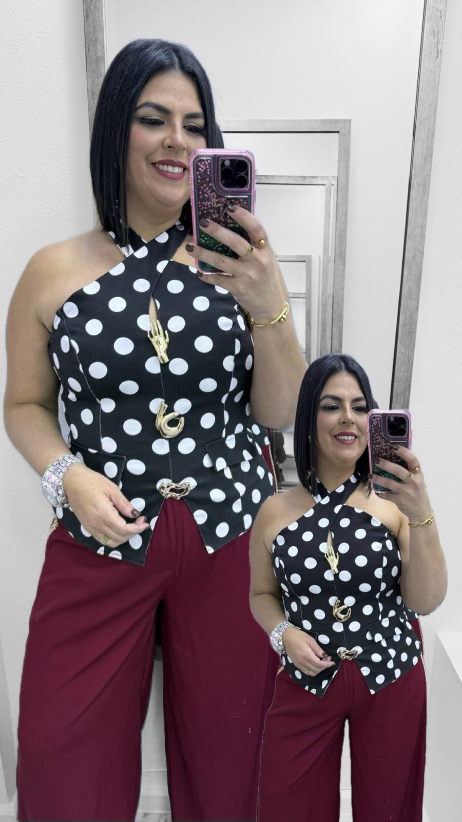 Top Cruzada Polka Dots