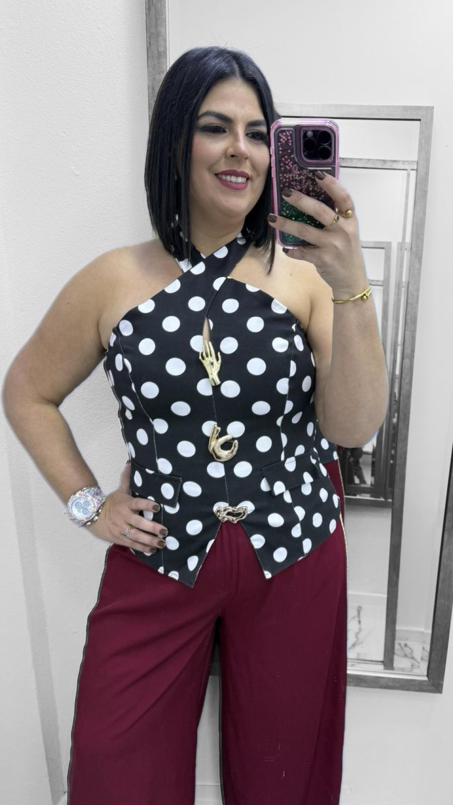 Top Cruzada Polka Dots