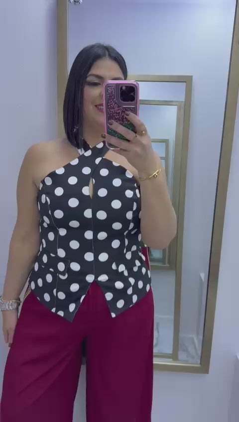 Top Cruzada Polka Dots