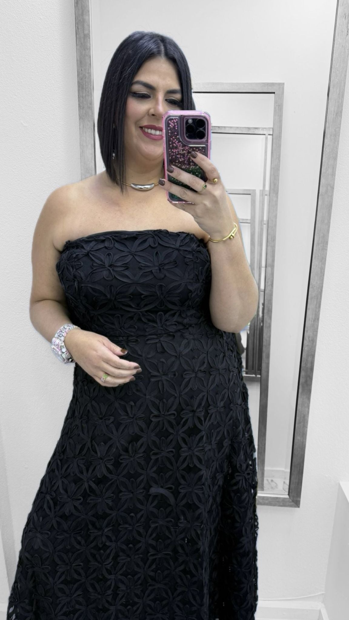 Vestido Maxi Floral 3D